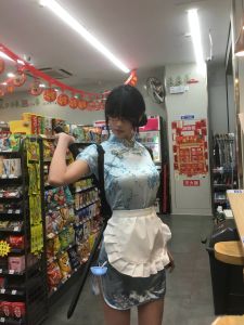 Chinese Cheongsam Dress Halloween Christmas Cosplay Uniform Soft Girl Maid Uniform Short Sleeve Daily Wear Other Material