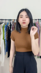 TURTLENECK LENGAN PENDEK WANITA - KAOS RIB LENGAN PENDEK WANITA - KAOS LENGAN PENDEK WANITA