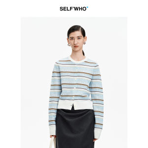 Wool Blended Color Block Striped Womens Sweater 2026 Autumn New Arrival Round Neck