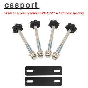 For All Recovery Tracks with 4.72"-6.69" Hole Spacing Universal Track Mounting Pins Base Plates Kits For Traction Boards Kit