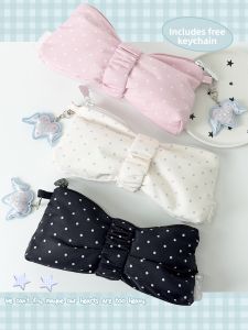 LOLA DESIGN | Spotted and Bowed Large Capacity Student Stationery Pencil Bag