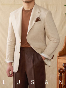 Mr. Deer Three High Quality Lightweight Pure Linen Casual Mens Suit Jacket Breathable Vintage Commute Fashion Urban Style