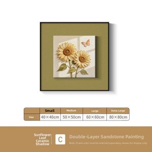 MUWU | Modern Creamy Sunflower Abstract Wall Decor