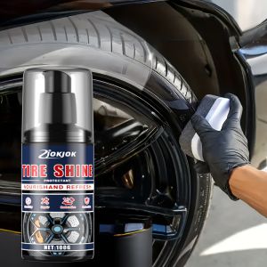 Tire Shine Wax KitCar Tire Brightenin&Blackening AgentMulti-Functional Plastic RestoreLong-Lasting GlosInterior Exterior Use
