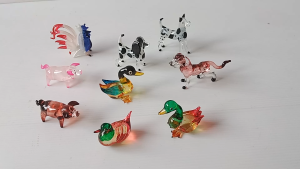 แก้วเป่ามือ ฟิกเกอร์สัตว์เลี้ยง ฟิกเกอร์หมา หมู เป็ด ของขวัญ Handmade ของแต่งบ้าน No.31-2