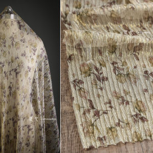 เสื้อเชิ้ตแขนยาวผ้าถักยืดหยุ่นลายดอกไม้สไตล์ฝรั่งเศสสีทองขนสัตว์ เสื้อผ้าผู้หญิง ลายดอกไม้ สไตล์ย้อนยุค งานดีไซน์เสื้อผ้า งานฝีมือ DIY