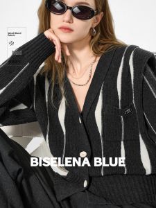 BEIQIANI | French Retro Style Merino Wool V-Neck Knitted Cardigan