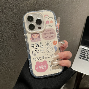 Mirror Surface Phone Case for  16Promax 15 14 Cartoon 13 Little Rich Girl 12 High End Airbag Anti Fall Huawei Mate50/40Pro