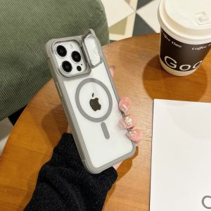 CrashStar With Full Lens Protective Film MagSafe Transparent Clear Hard Shockproof Phone Case For iPhone 15 14 Pro Max Plus 13 12 11 Pro Max Wireless Charging Phone Casing Protective Cover Shell With Folding Invisible Stand