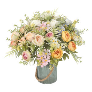 1PC Artificial Peony Flower Bouquet Home Wedding Party Decoration Fake Flowers Brides Bouquet Room Decor Table Vase Accessories Simulation Flower Bouquet