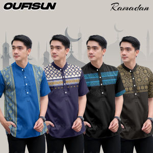 Baju Moden Lengan Pendek Moden Lelaki Dewasa Malaysia Baju Batik Lagu Doa Koko Muslim 2025 Atasan Lelaki