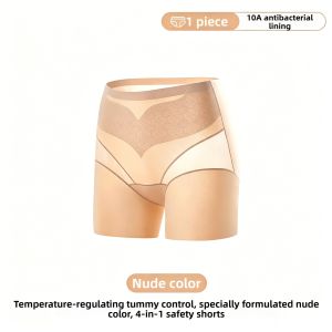 JIFANPAUL | Seamless Antibacterial Anti-Flashing Thin High-Waist Body Shaping Non-Rolling Safety Pants