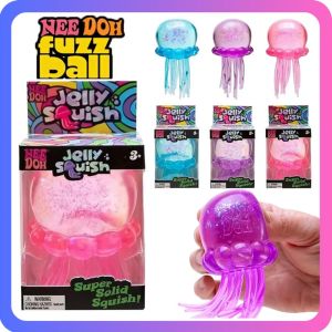 Trending Nee Doh Jellyfish & Cube Squish Toy Soft Jelly Squeeze Stress Relief Fidget Toy Sensory NeeDoh for Kids & Adults