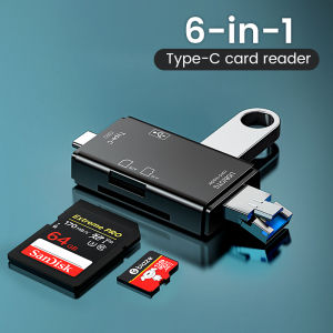 Olaf | Multifunction 6 in 1 OTG SD Card Reader USB2.0 Type-C/TF/SD Memory Card Smart Cardreader for Laptop Accessories Adapter