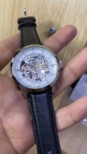 Jam Tangan Pria Otomatis Skeleton Leather Strap Elegan Original Import Fullset Box Tahan Air 5ATM