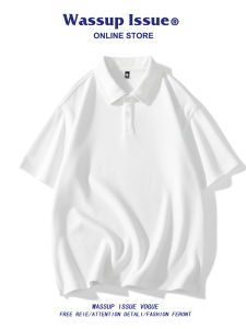 Wassup Issue Japanese Style Casual Short Sleeve Shirt Mens Summer Fashionable Half Sleeve Collared Loose Fit Teenager T-Shirt
