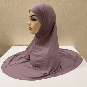 Kích Thước Lớn Hồi Giáo Hijab H292 Đồng Bằng 2 Bộ Cằm Một Phần Amira Kéo Khăn Hồi Giáo Khăn Trùm Đầu Dệt Kim Cao Cấp Dành Cho Nữ