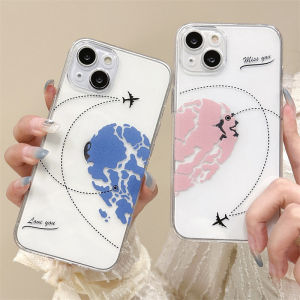 Couples Heart Shaped Phone Case for  14 13 pro Max 12 Mini 11 Men Women 17/XR 16 8 plus 7 Anti Fall Creative Protective Cover