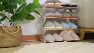 Indo - Rak Sepatu Zig Zag 4 Tingkat / Rak Sandal Mudah Bongkar dan Pasang / Rak Buku Serbaguna