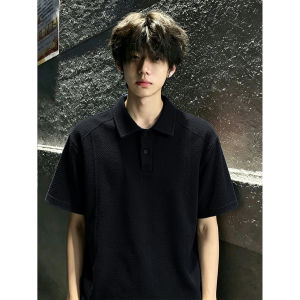 Áo Polo T-Shirt Họa Tiết Vảy Cá Màu Xanh Thông Khí Tay Ngắn