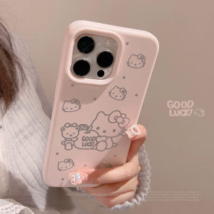 Sweet Girl KT Cat Silicone Phone Case  16Promax New Model 15 Soft Protective Cover Anti-Fall High-End Sensation 14 Niche Style 13