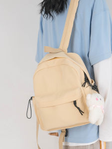 Aigu Minimalist Solid Color Backpack Small Size Female College Student Sports Lightweight Small Capacity Mummy Bag Backpack Small Bookbag