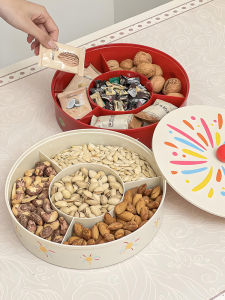Large Capacity Nut Tray Durable PET+ABS Material for Living Room Coffee Table High Aesthetic Value Snack Tray Festive Style