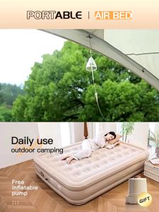 Single Double Air Bed Air Mattress 5 Feet with Built-in Air Pump (with Built-in Battery) Thickness 40cm Self-Inflating Single