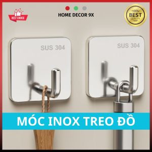 Móc Treo Dán Tường Inox Siêu Chắc Chắn Treo Đồ Đa Năng Cao Cấp Tặng Kèm Keo Dán
