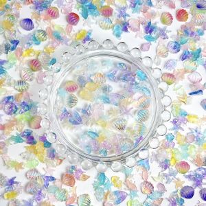 30 Món Trang Trí Móng Tay Nhựa Hình Đuôi Sứa Màu Xanh Dương Đại Dương Thiết Kế Vỏ Sò Tối Giản Bóng Mượt Dùng Trang Trí Móng Tay Tự Làm