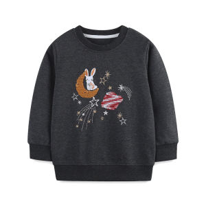 Jumping Meters 2-7T Girls Sweatshirts Space Bunny Fashion Cute Childrens Sport Shirts Kids Autumn Spring Clothes Pullover