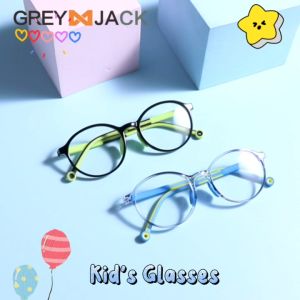 Grey Jack Kacamata Anak Antiradiasi Blueray Model Oval Ringan dan Lentur Laki-laki dan Perempuan New 2235