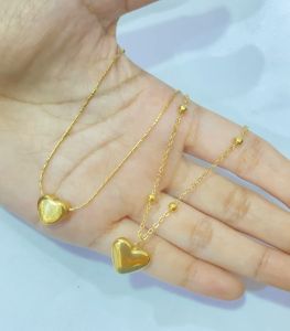 Kalung Titanium Asli Wanita Anti Karat Love Hati Fashion Korean Style