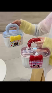 Hộp Đựng Thuốc Đồ Trang Sức Kẹp Tóc Đồ Trang Điểm Hình Nơ Xinh Xắn Dễ Thương