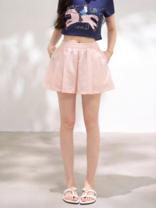 KEIKO | Ice Silk Lyocell Loose High Waist Pleated Culottes Shorts