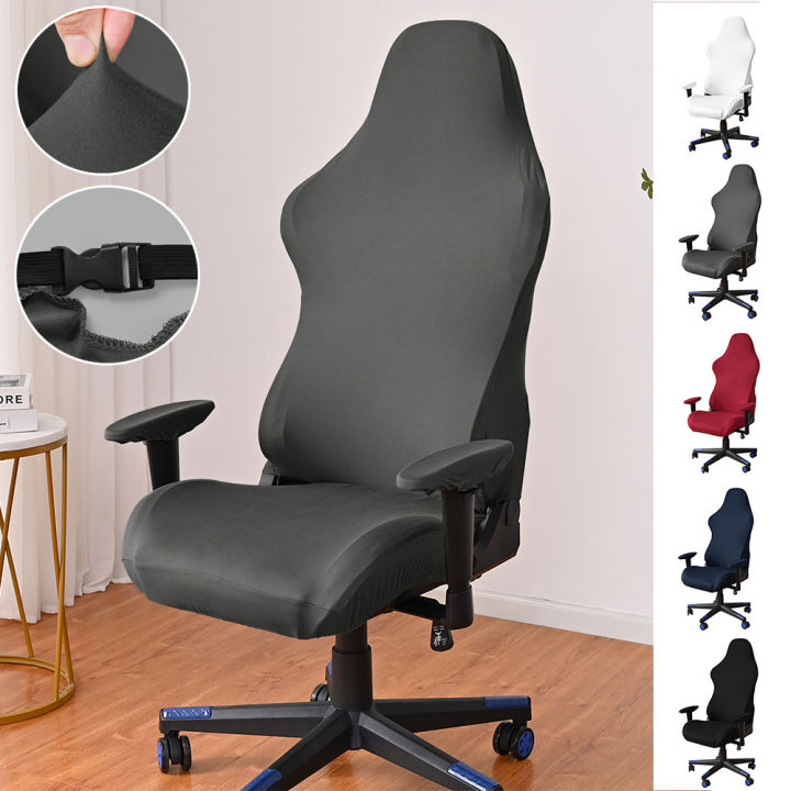 Solid Gaming Chair Cover Elastic Swivel Desk Chairs Cover Stretch Computer Office Chair Cover Armchair Protector Seat Covers Lazada Singapore