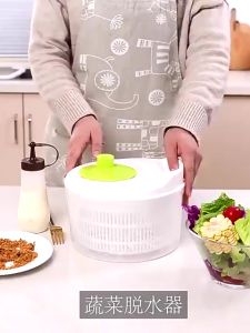 Rổ quay rau sống bộ rổ xoay rau ly tâm đa năng dụng cụ làm ráo nước nhanh thông minh siêu tiện lợi size 23cm