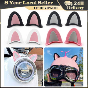 2 Pcs Motorcycle Helmet Cat Ears Cute Electric Car Motocross Stickers Driving Styling Universal Helmet Decoration Accessories