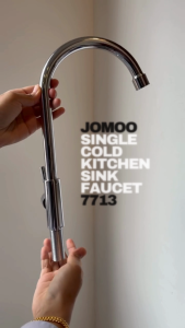 JOMOO Single Cold Kitchen Sink Faucet 7713 Fine Copper 360° Swivel Two-party Control Durable Anti-corrosion and Anti-rust Water Tap