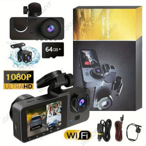 2/3 Channel Dash Cam 1080P FHD Front and Rear Inside Car Camera WiFi APP Control Night Vision Parking Mode Car accessory