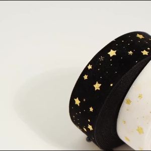 Single-sided Velvet Ribbons Hot Stamping Stars DIY Gift Wrapping Wedding Bouquet Christmas Party Supplies Decor Hair Accessories