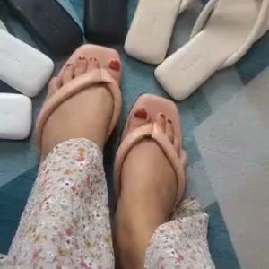 Sandal Teplek wanita Haikalshoes TPK004 kekinian busa fylon variasi jepit busa / Sendal Jepit Cewek