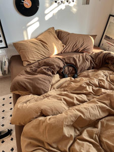 Soft Washed Cotton Bedding Set Student Three-Piece Suite Mildew Resistant Warmth Quilt Cover Pure Cotton Comfortable Dormitory Linens