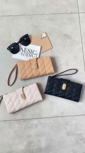 En-ji Dompet Panjang Wanita W6 Warna Hitam Cream Camel