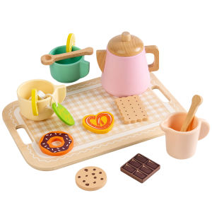 Tea Sets for Toddlers Wooden Play House Pretend Food Toy Sets for Kids Kitchen Accessories Party Role Playing Toys Girls Gift