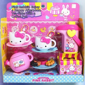 Pink Rabbit Toy Supermarket Pretend Play Kitchen Refrigerator Sound And Light Simulation Toys for Girls Birthday Gift