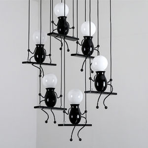Nordic modern E27 LED pendant light Wrought iron kid model Hanging lamp sconces light indoor home bedroom kitchen livingroom study decor Stairs
