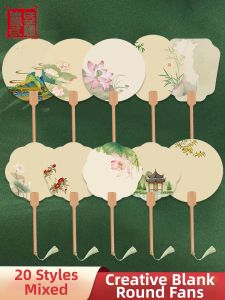 ZHAISHISANLU | Handmade Creative Calligraphy Raw-Semiraw Xuan Paper Fan 10 Pieces