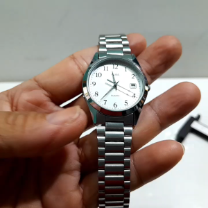 Đồng hồ nam tay nhỏ Alba size 34mm có lịch vintage cổ điển second hand