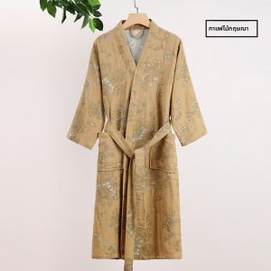 ผู้ใหญ่ขนาดใหญ่ขนาด ผ้าฝ้าย ผ้าขนหนู เสื้อคลุมดูดซับ ชุดนอน โฟร์ซีซั่นส์ผู้ชายผู้หญิงเสื้อคลุมอาบน้ำ กิโมโน สไตล์บ้านผ้าเช็ดตัว